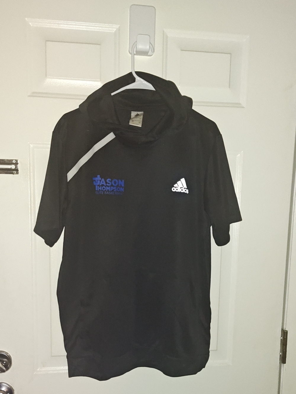 Adidas Men's Black Short-Sleeve Hoodie T-Shirt